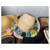 Vintage Accessories Lot with Hats, Leather Purse, Belt, Perfume, and 1980