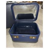 5 Vintage Blue Luggage Cases Suitcases Hat Box Vanity