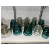 Large Collection of Vintage Glass Electrical Insulators Hemingray