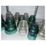 Large Collection of Vintage Glass Electrical Insulators Hemingray