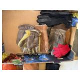 Lot Including Approximate 20 Winter Gloves Mittens Hats Caps Mixed