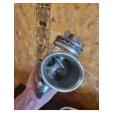 Mixed Kitchen Lot: Hand Grinder, Cast Iron Skillet & Glass Mugs