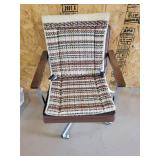 Mid-Century Style Swivel Office Chair With Wood Arms