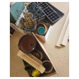 Assorted Ceramic Planters & Metal Racks Mixed Lot