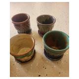 Assorted Ceramic Planters & Metal Racks Mixed Lot