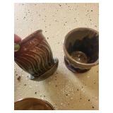 Assorted Ceramic Planters & Metal Racks Mixed Lot