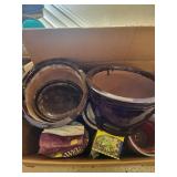 Assorted Ceramic Planters & Metal Racks Mixed Lot