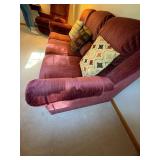 La-Z-Boy Signature II Sofa Burgundy Herringbone 3 Cushion 83in