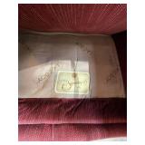 La-Z-Boy Signature II Sofa Burgundy Herringbone 3 Cushion 83in