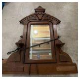 Antique Victorian Eastlake Walnut Dresser Mirror 43x39 See Photos