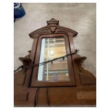 Antique Victorian Eastlake Walnut Dresser Mirror 43x39 See Photos