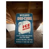 2 Wizard Dri-Cube Ice in Cans Vintage Metal Tins