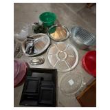 Approximately 15 Serving Trays Bowls Platters Decor
