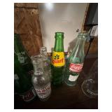 Large Box of Vintage Soda Bottles Coke 7Up Pepsi