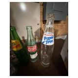 Large Box of Vintage Soda Bottles Coke 7Up Pepsi