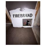 Firebrand Painted Wood Folk Art Sign Panel w Mirror Approx 30in Wide