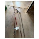 Vintage Ice Fishing Tools - Auger, Dipper, and Chipper