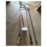 Vintage Ice Fishing Tools - Auger, Dipper, and Chipper