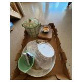 Lot Including Jadeite Style Cup, Ceramic Crock & Vintage Housewares