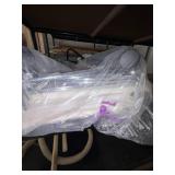 Chrome Rolling Commercial Laundry Sorting Cart White Fabric Sling Organizer