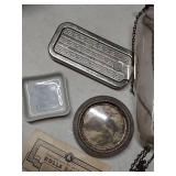 Rolls Razor Case and  Booklet, Glass Vase, Dish and 1950