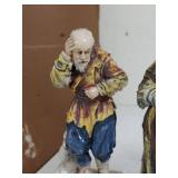 4 French Breton Faience Figurines Hand Painted