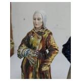 4 French Breton Faience Figurines Hand Painted