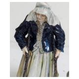 4 French Breton Faience Figurines Hand Painted