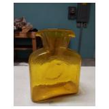 Blenko Art Glass Vase Rare Yellow Hand Blown Mid Century Decor