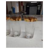 Lot 12 Glasses - 5 Bohemian Crystal Stems and 7 Tumblers Gold