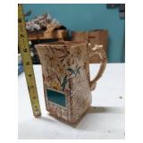 BH&S Sewall & Co Antique Creamware Pitcher Grazing Swallow