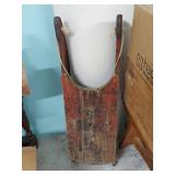 Antique Wooden Childs Pull Sled Primitive Painted Folk Art Sleigh