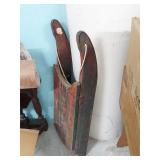 Antique Wooden Childs Pull Sled Primitive Painted Folk Art Sleigh