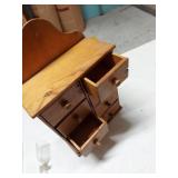 Wood Wall Mount 8 Drawer Apothecary Spice Cabinet Primitive Style