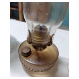 Lot Including 6 Antique Vintage Oil Lamps Shades Burner Parts Glass