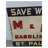 1920s M & H Gasoline St. Paul Metal Advertising Sign 24in Square