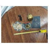 Lot Including Brass Censer Carved Figure Textiles Portrait Photo