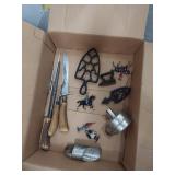 Lot Including Approximately 14 Vintage Cast Iron Kitchen Tools & Figures