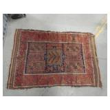 Vintage Hand Knotted Wool Area Rug Geometric Scatter See Photos