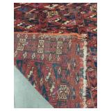 Vintage Handwoven Turkoman Bokhara Style Wool Area Rug See Photos
