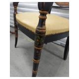 Vintage Regency Style Painted Cane Back Armchair Accent Chair