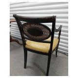 Vintage Regency Style Painted Cane Back Armchair Accent Chair