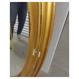 Lot Including 2 Wall Mirrors Gold Oval & Wood Framed Accent Mirror