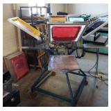 Hopkins 4 Color Screen Printing Press w/ 4 Screens