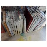 Lot Including Approximately 18 Screen Printing Frames 20x24 Aluminum Wood