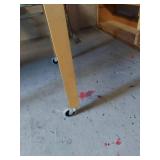 Rolling Butcher Block Style Work Table 4ft x 29in Wood Utility Cart