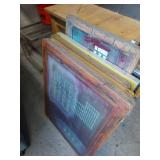 Lot Including 6 Screen Printing Frames With Screens Assorted Sizes