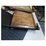 Lot Including 2 Vintage Wood Guillotine Paper Cutters Trimmers