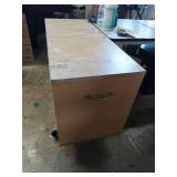 Rolling Utility Work Table Cabinet on Casters Laminate Top Storage
