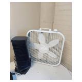Lot Including Lasko Box Fan & Vornado OSCTH1 Tower Heater